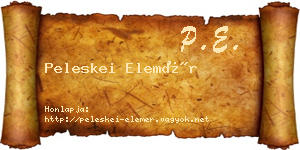 Peleskei Elemér névjegykártya